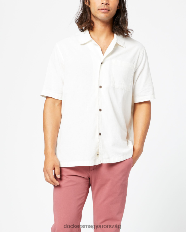 Dockers férfiak boxos szőtt ing, szabályos szabású P840P834 ruházat kócsag - fehér