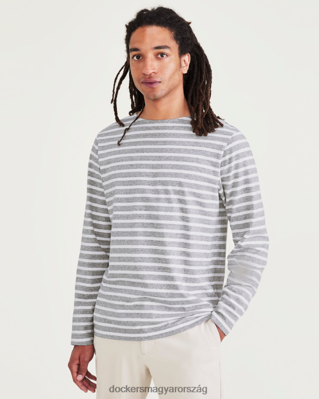 Dockers férfiak csónaknyakú ing, normál szabású P840P607 ruházat füstölgő hanga - szürke