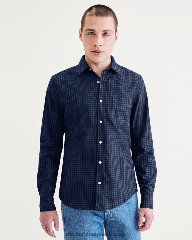 Dockers férfiak eredeti gombos ing, vékony szabású P840P591 ruházat vízi sötétkék blézer - kék