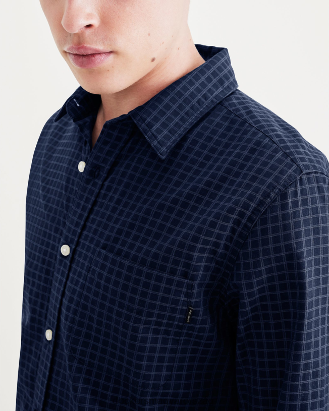 Dockers férfiak eredeti gombos ing, vékony szabású P840P591 ruházat vízi sötétkék blézer - kék