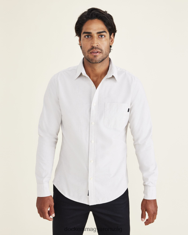 Dockers férfiak eredeti gombos, karcsú szabású P840P587 ruházat ezüst