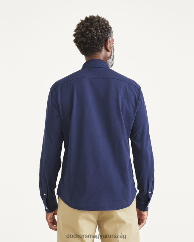 Dockers férfiak gombos kötött ing, normál szabású P840P220 ruházat sötétkék blézer - kék