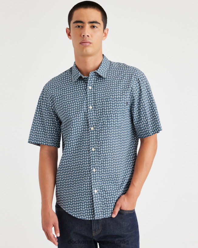 Dockers férfiak hétköznapi ing, normál szabású P840P162 ruházat tengerparti vintage indigó - kék