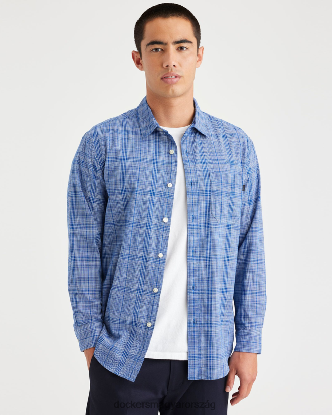 Dockers férfiak hétköznapi ing, normál szabású P840P173 ruházat efemer vintage indigó - kék