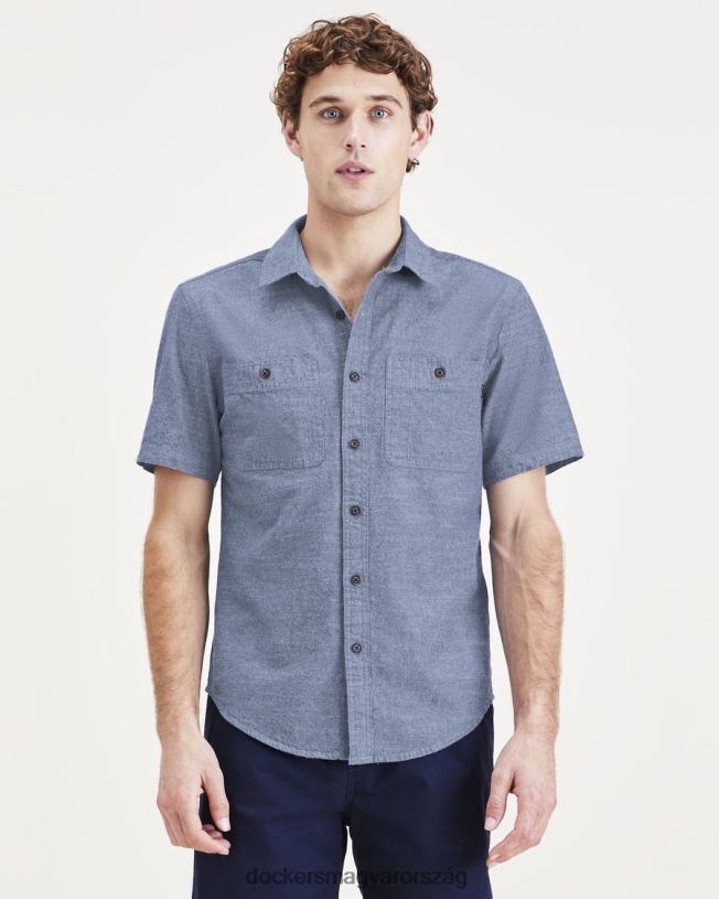 Dockers férfiak használati ing, normál szabású P840P726 ruházat sötétkék savas mosás - kék