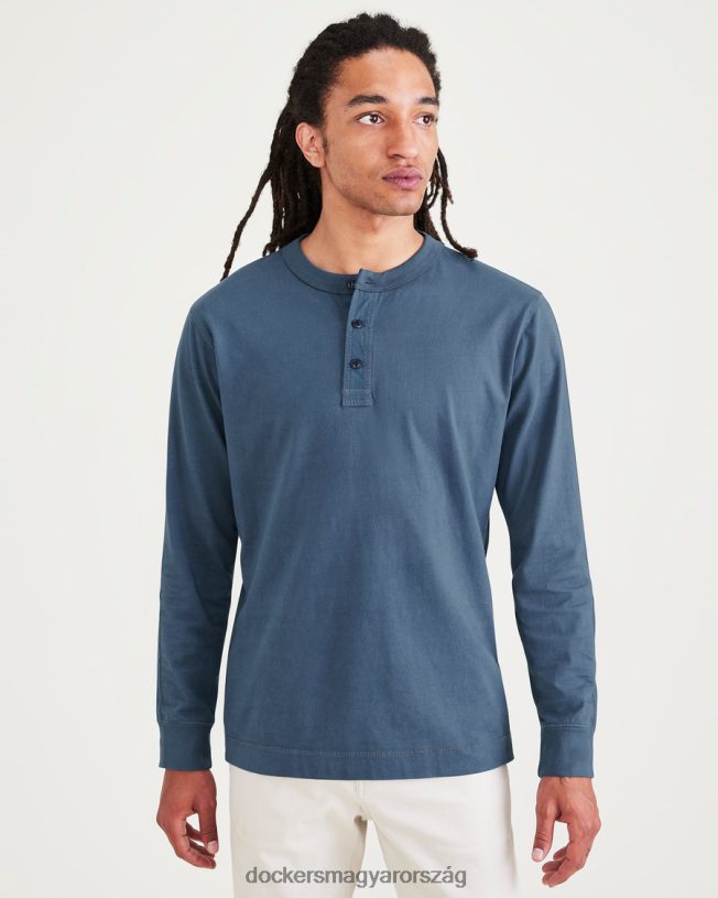 Dockers férfiak henley, normál szabású P840P693 ruházat kék fúzió - kék
