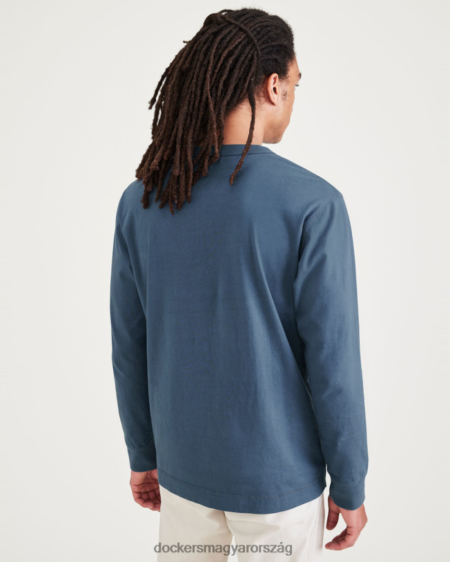 Dockers férfiak henley, normál szabású P840P693 ruházat kék fúzió - kék
