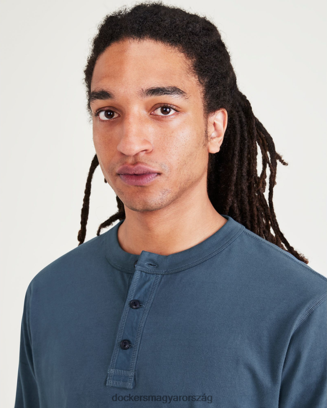 Dockers férfiak henley, normál szabású P840P693 ruházat kék fúzió - kék