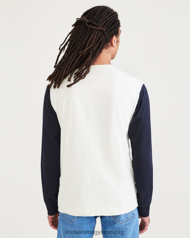 Dockers férfiak henley, normál szabású P840P696 ruházat kócsag - fehér