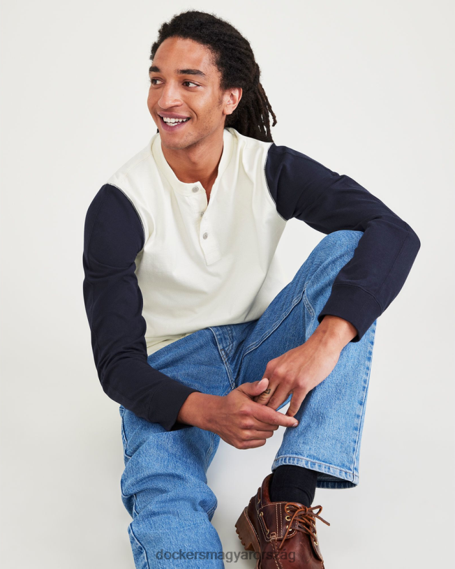 Dockers férfiak henley, normál szabású P840P696 ruházat kócsag - fehér