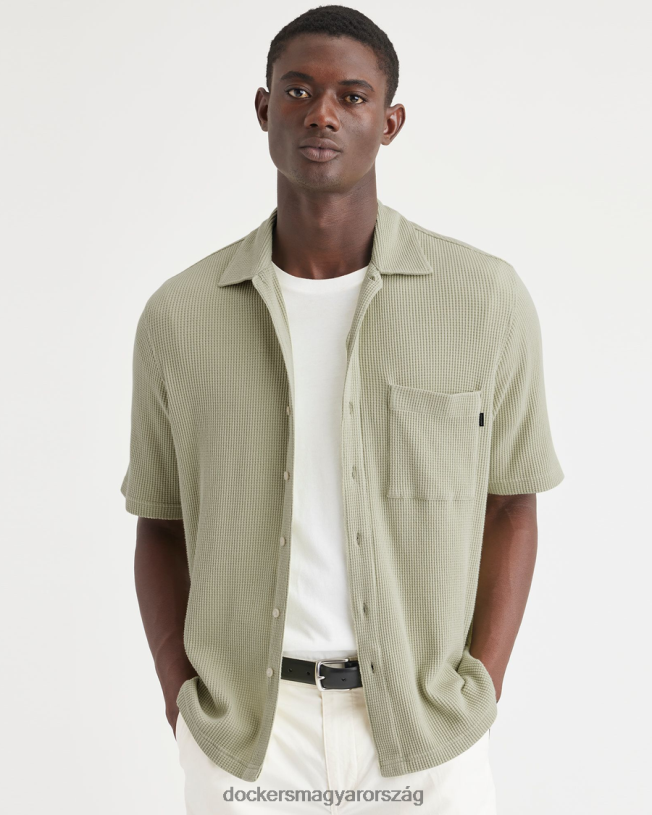 Dockers férfiak kötött gombos, szabályos szabású P840P168 ruházat szösz - zöld