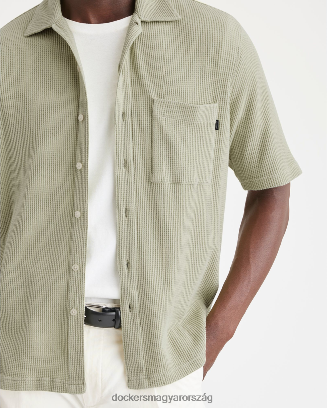 Dockers férfiak kötött gombos, szabályos szabású P840P168 ruházat szösz - zöld