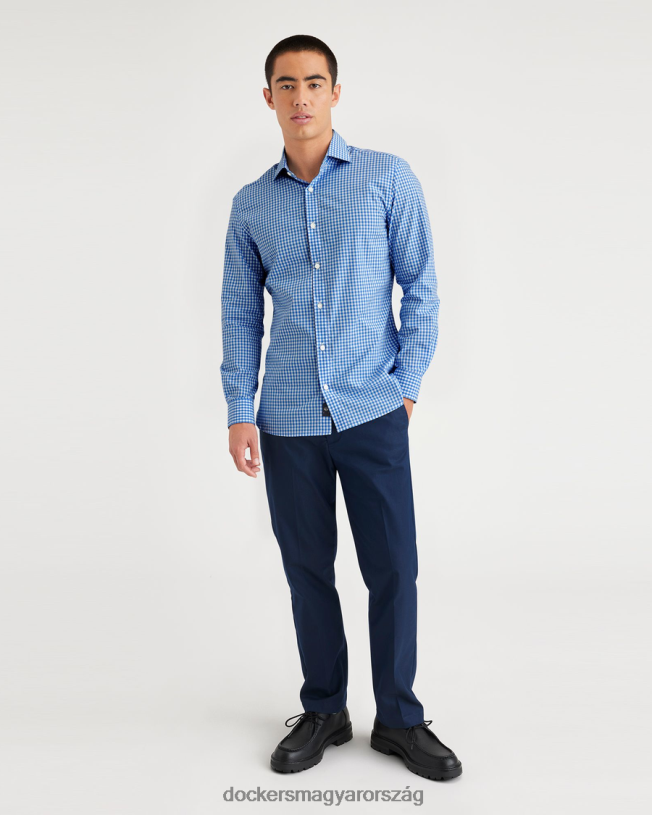 Dockers férfiak kidolgozott gombos, vékony szabású P840P138 ruházat medence kerámia kék