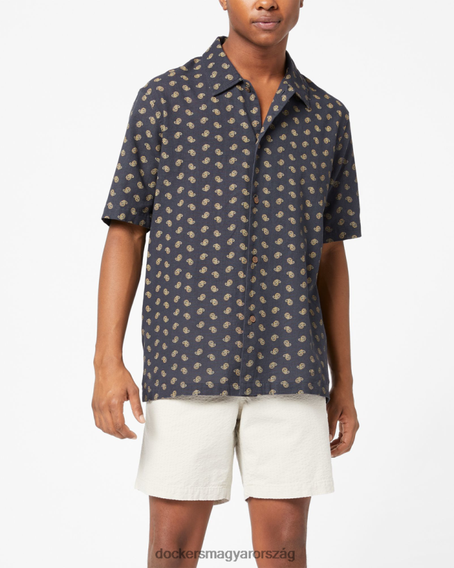 Dockers férfiak len szövésű ing, szabályos szabású P840P858 ruházat everson odüsszea szürke