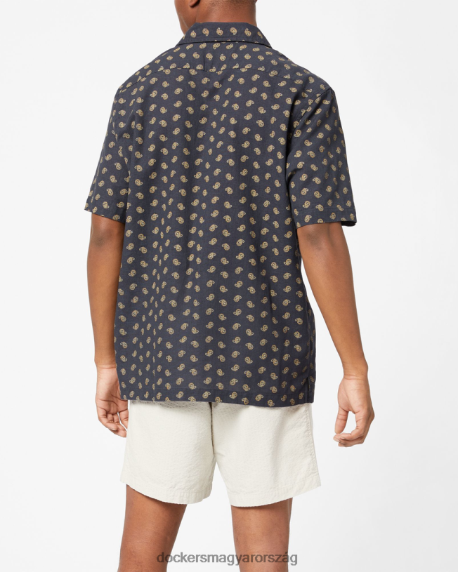 Dockers férfiak len szövésű ing, szabályos szabású P840P858 ruházat everson odüsszea szürke