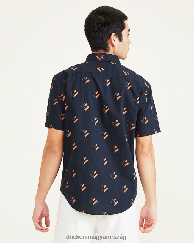 Dockers férfiak mosott poplin ing, normál szabású P840P571 ruházat sötétkék blézer - kék