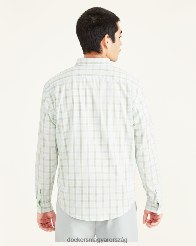 Dockers férfiak mosott poplin ing, normál szabású P840P627 ruházat cerulean - kék