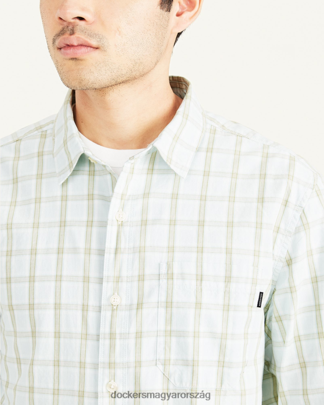 Dockers férfiak mosott poplin ing, normál szabású P840P627 ruházat cerulean - kék