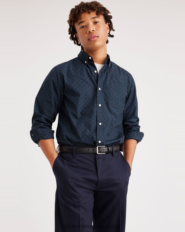 Dockers férfiak nélkülözhetetlen gombos ing, klasszikus fazon P840P46 ruházat csillogó sötétkék blézer - kék