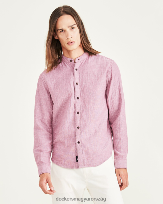 Dockers férfiak szalaggalléros ing, normál szabású P840P682 ruházat myristica - piros
