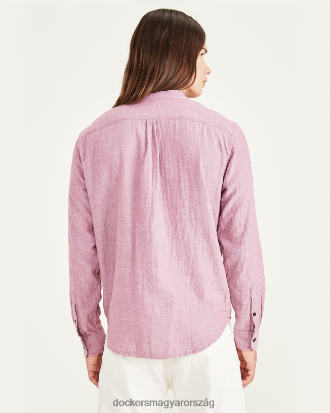Dockers férfiak szalaggalléros ing, normál szabású P840P682 ruházat myristica - piros