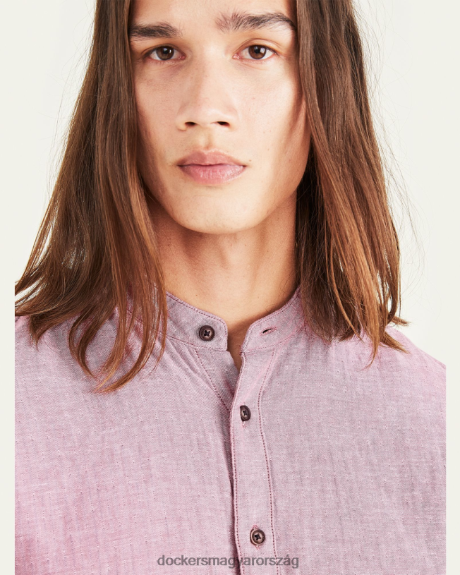 Dockers férfiak szalaggalléros ing, normál szabású P840P682 ruházat myristica - piros