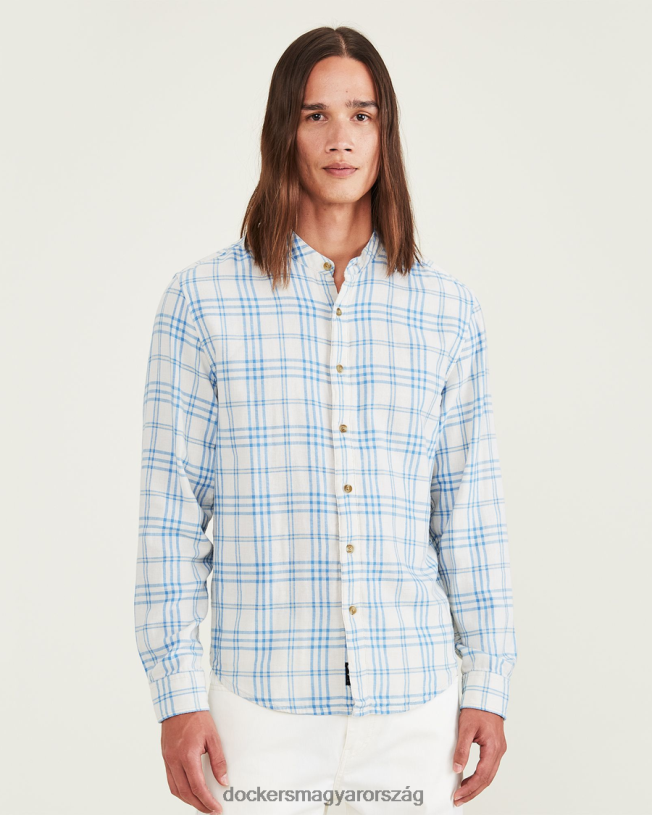 Dockers férfiak szalaggalléros ing, normál szabású P840P683 ruházat zuma kócsag - kék