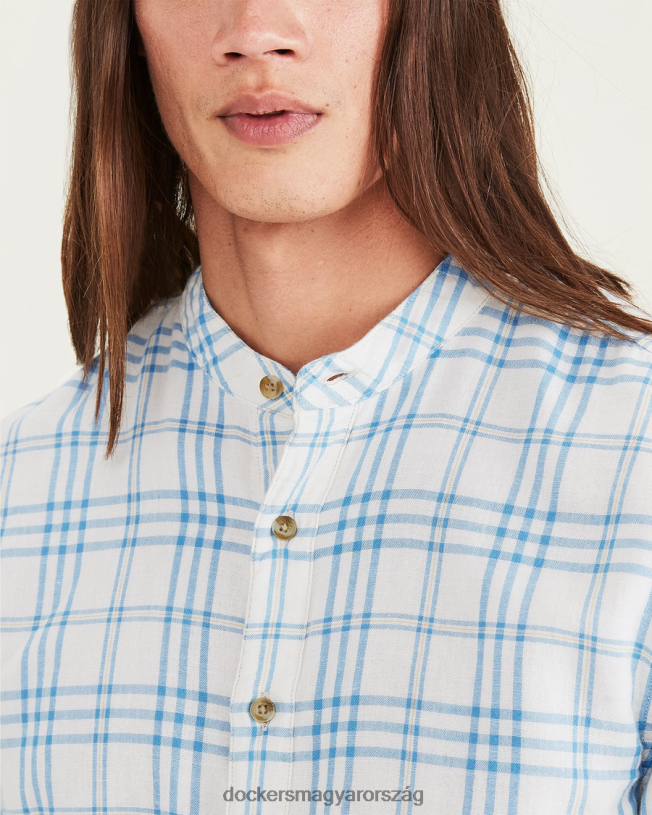 Dockers férfiak szalaggalléros ing, normál szabású P840P683 ruházat zuma kócsag - kék