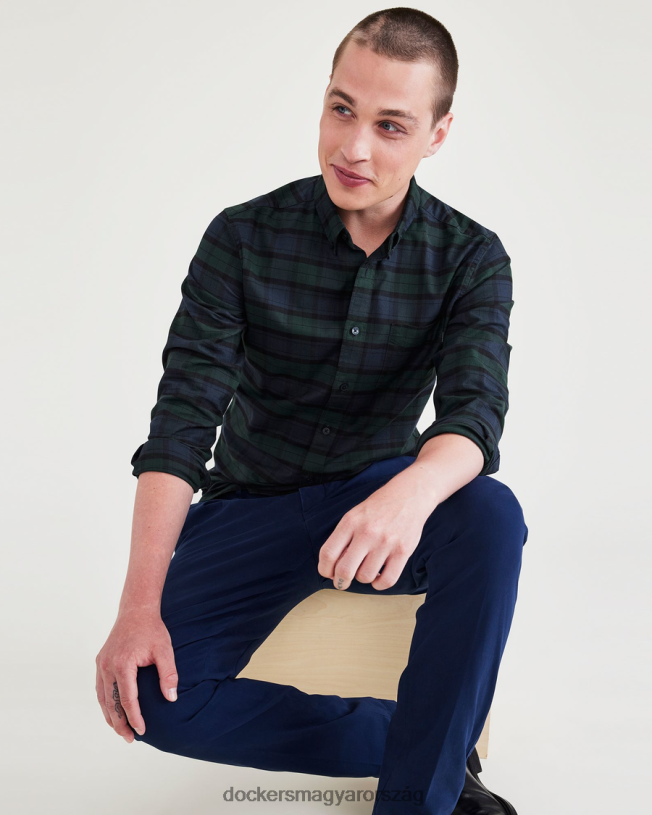 Dockers férfiak sztreccs oxford ing, vékony szabású P840P686 ruházat sötétkék blézer - kék