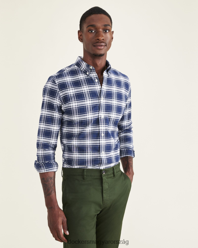 Dockers férfiak sztreccs oxford ing, vékony szabású P840P687 ruházat sötétkék blézer - kék