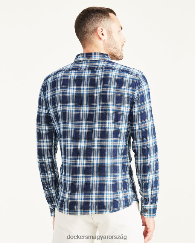 Dockers férfiak sztreccs oxford ing, vékony szabású P840P688 ruházat kis folyó indigó - kék