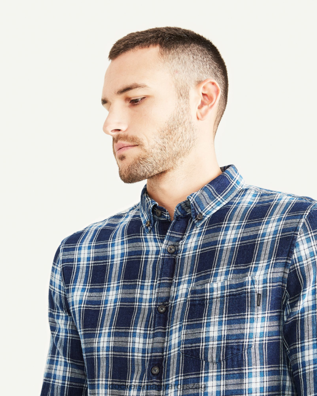 Dockers férfiak sztreccs oxford ing, vékony szabású P840P688 ruházat kis folyó indigó - kék