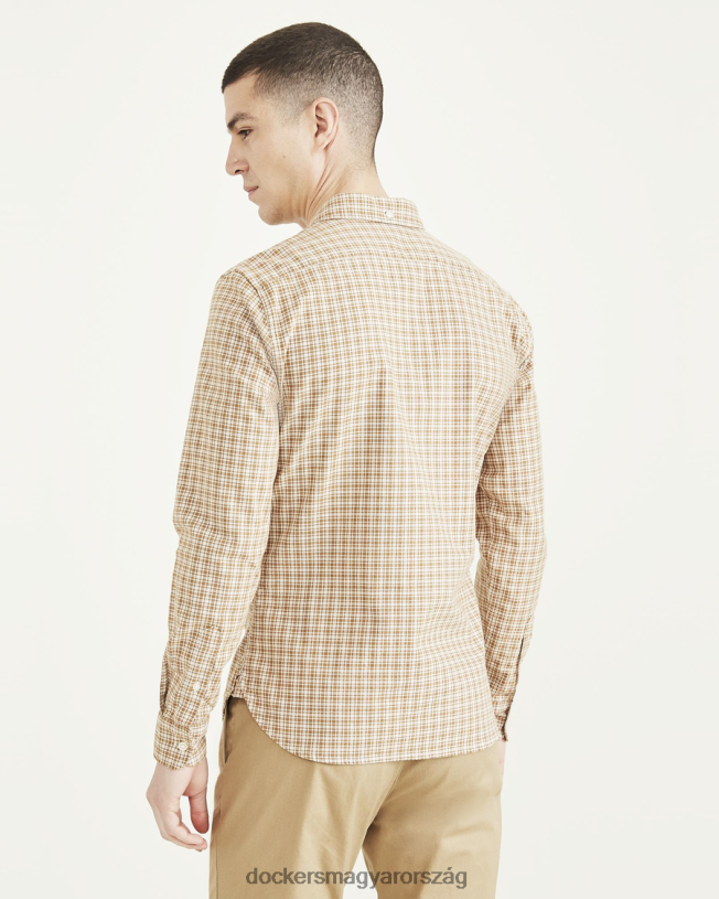 Dockers férfiak sztreccs oxford ing, vékony szabású P840P689 ruházat petaluma sahara khaki