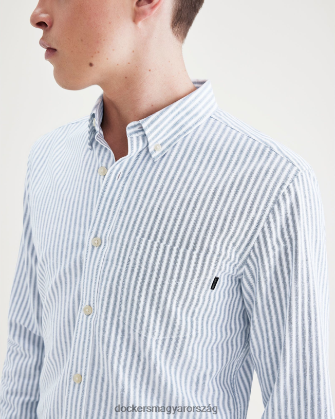 Dockers férfiak sztreccs oxford ing, vékony szabású P840P690 ruházat sötétkék blézer - kék