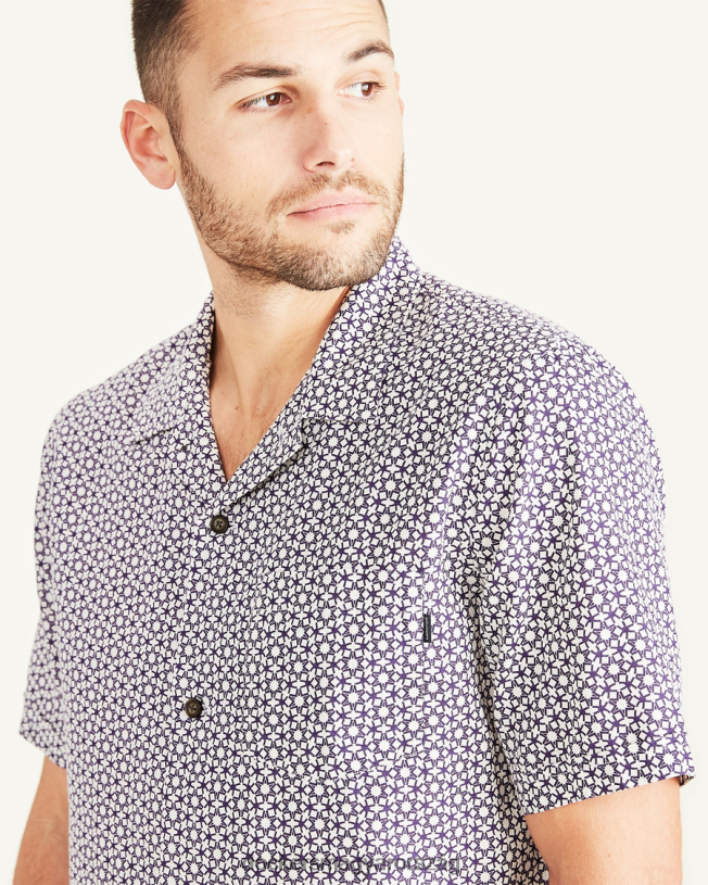 Dockers férfiak tábori galléros ing, laza szabású P840P529 ruházat szőlő - lila