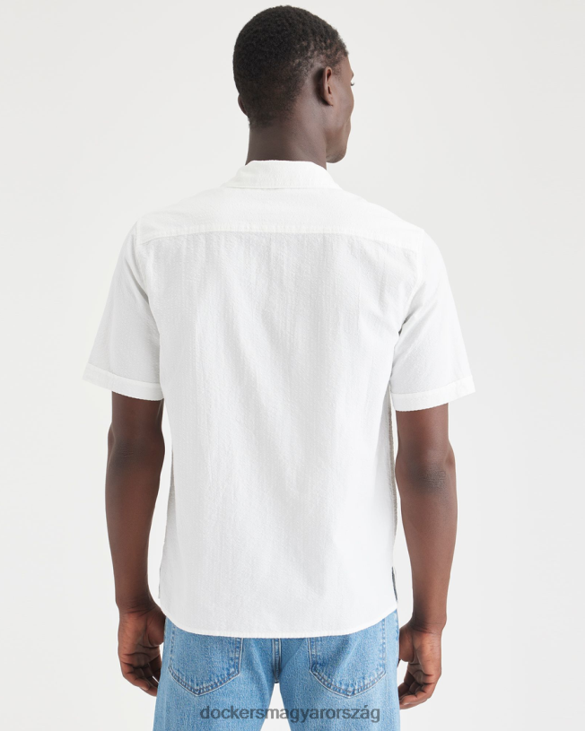 Dockers férfiak tábori galléros ing, normál szabású P840P129 ruházat fényes fehér