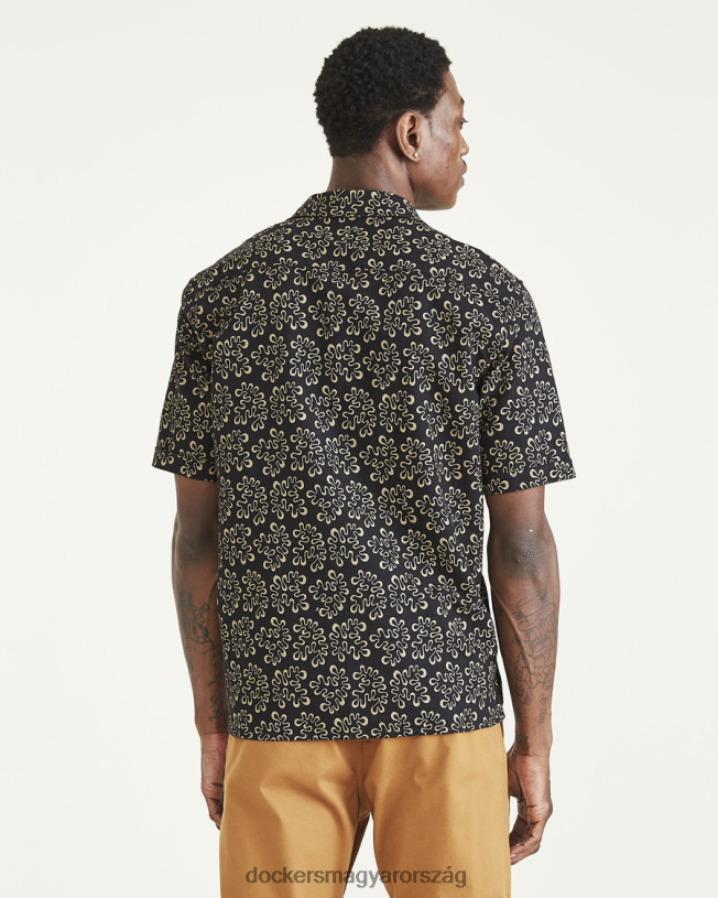 Dockers férfiak tábori galléros ing, normál szabású P840P530 ruházat gyönyörű fekete