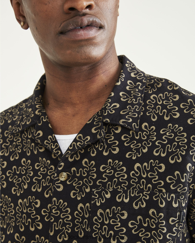 Dockers férfiak tábori galléros ing, normál szabású P840P530 ruházat gyönyörű fekete