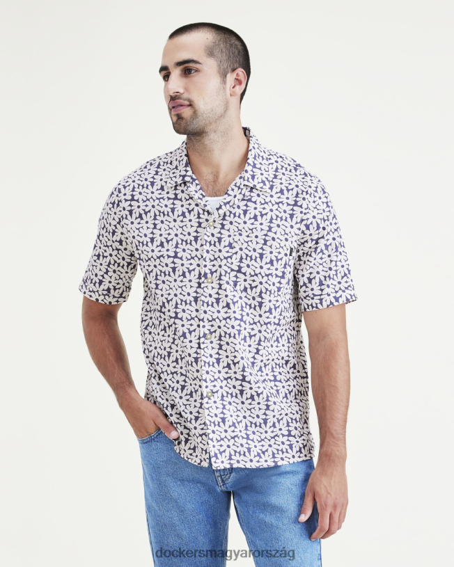 Dockers férfiak tábori galléros ing, normál szabású P840P532 ruházat keleti kék