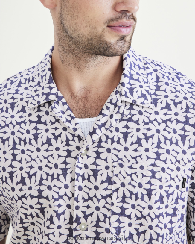 Dockers férfiak tábori galléros ing, normál szabású P840P532 ruházat keleti kék