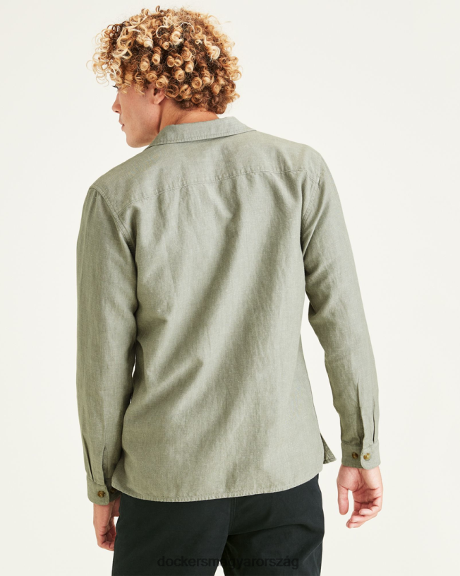 Dockers férfiak tábori ing, normál szabású P840P846 ruházat forralt bazsalikom - zöld