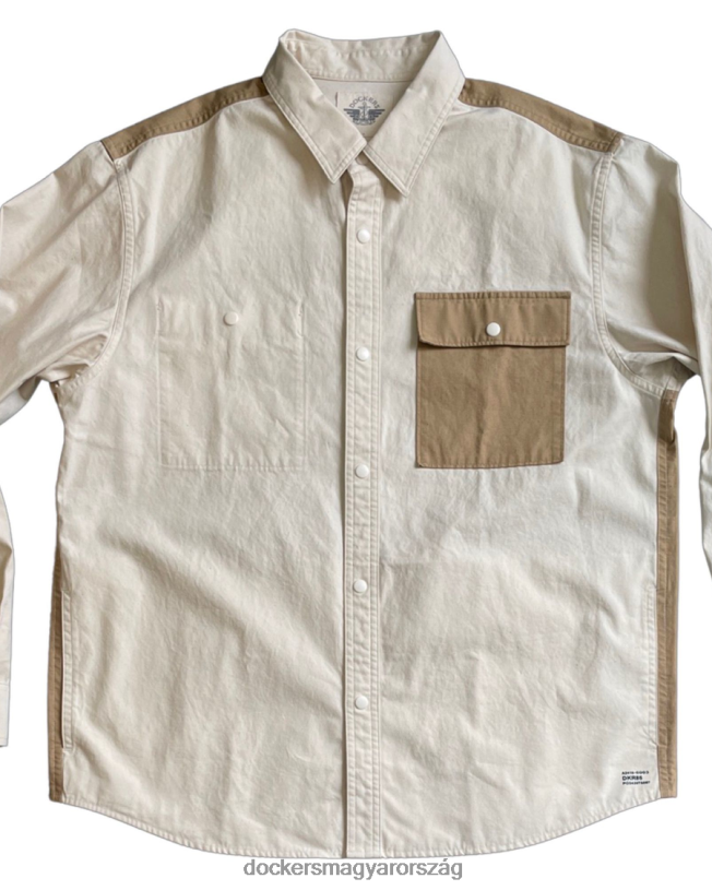 Dockers férfiak transznomadica gombos ing P840P339 ruházat natúr és khaki barna