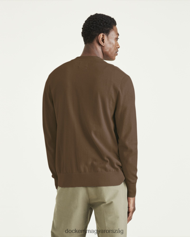 Dockers férfiak kardigán, normál szabású P840P770 ruházat szerzetesi köntös – barna