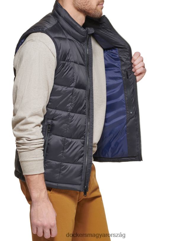 Dockers férfiak doboz paplan pufi mellény, normál szabású P840P838 ruházat fekete