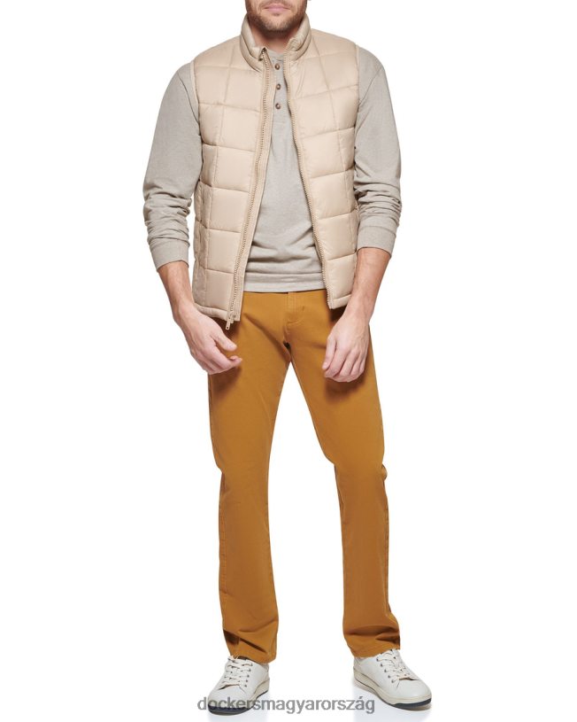 Dockers férfiak doboz paplan pufi mellény, normál szabású P840P840 ruházat khaki