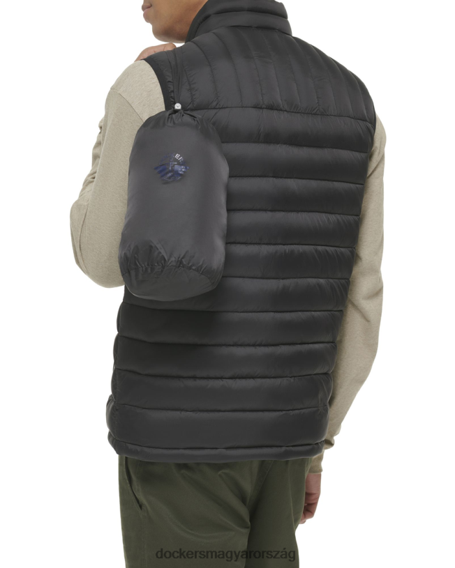 Dockers férfiak könnyű nylon csomagolható mellény P840P385 ruházat fekete