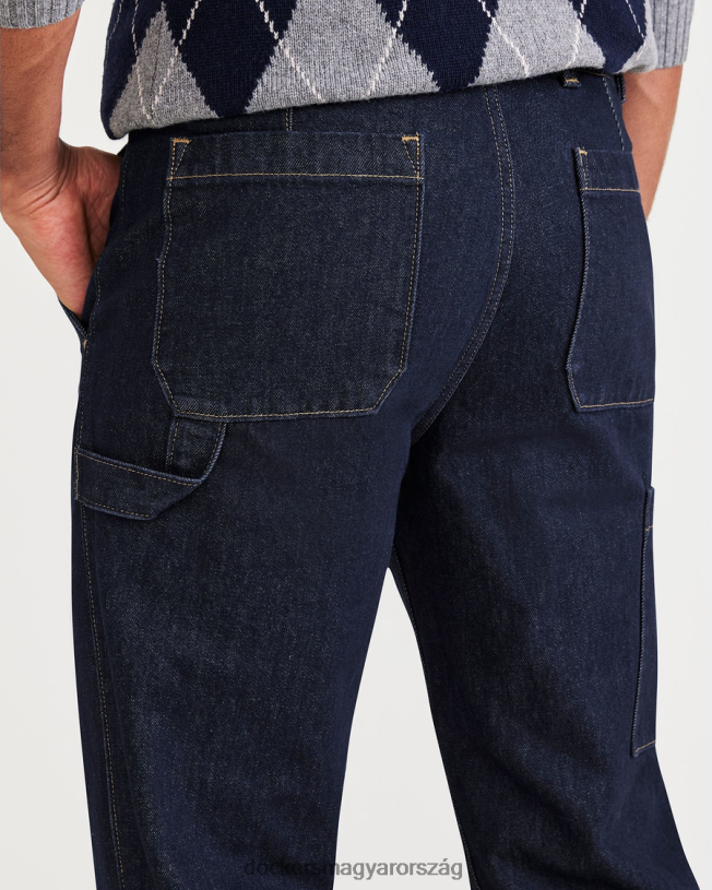 Dockers férfiak california asztalos nadrág, egyenes szabású P840P743 ruházat sötét indigó öblítő - kék