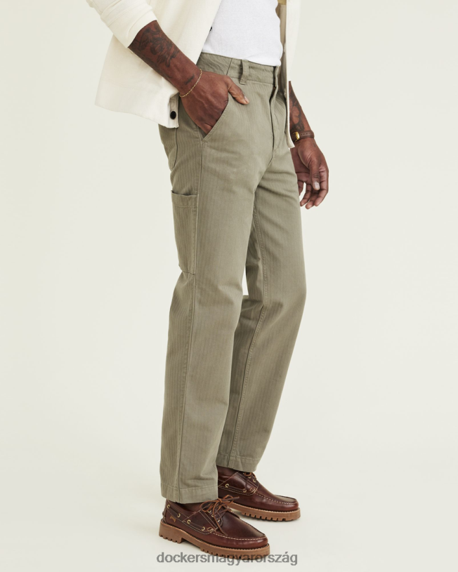 Dockers férfiak california asztalos nadrág, egyenes szabású P840P744 ruházat sötétzöld