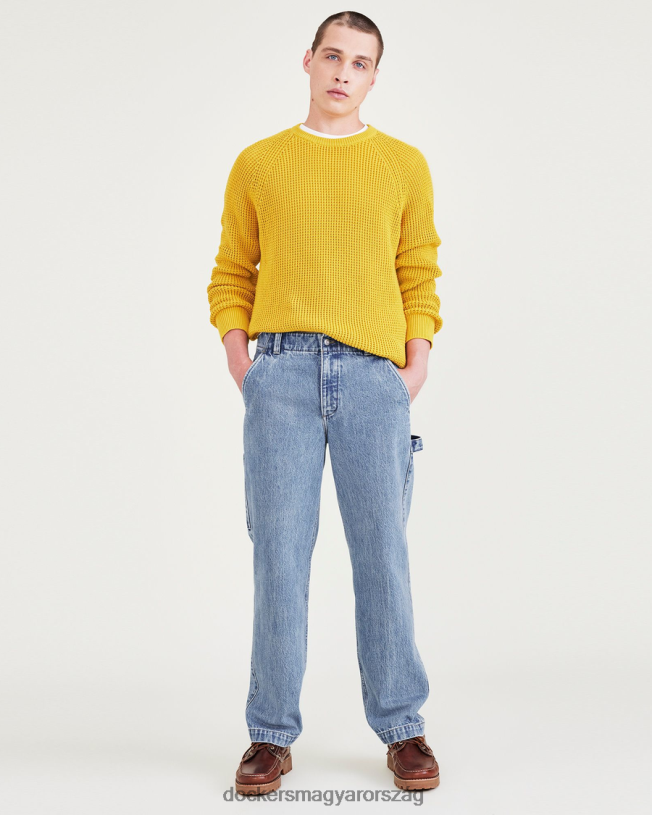 Dockers férfiak california asztalos nadrág, egyenes szabású P840P748 ruházat közepes indigó kőmosó - kék