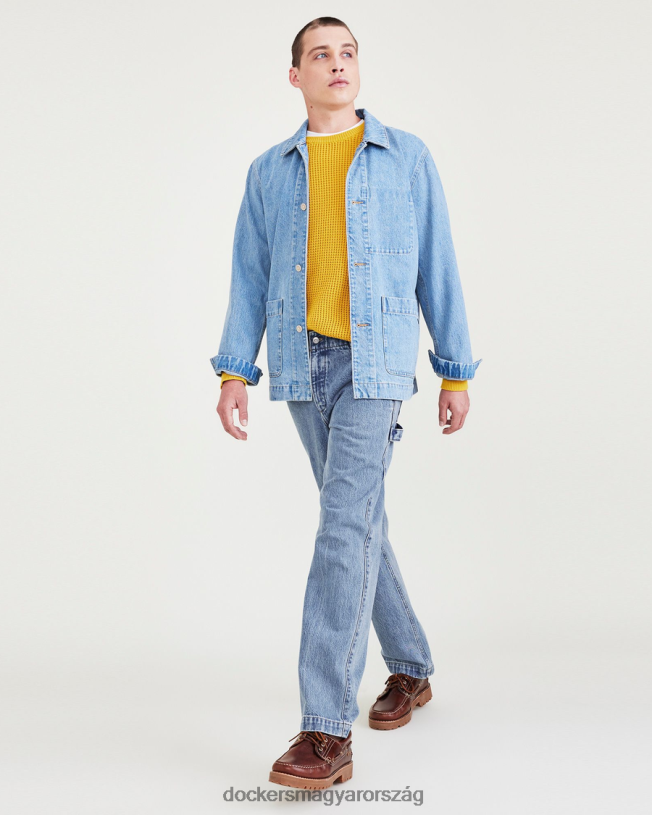 Dockers férfiak california asztalos nadrág, egyenes szabású P840P748 ruházat közepes indigó kőmosó - kék